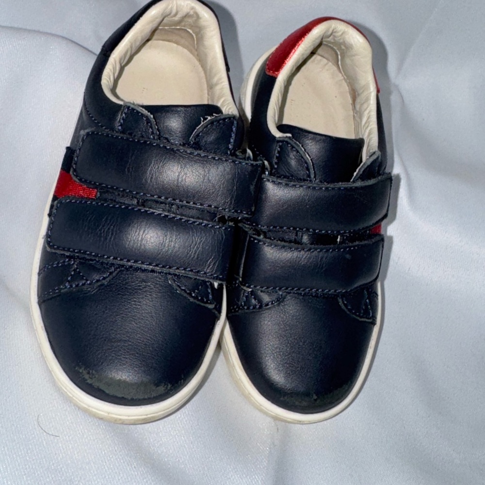 Authentic GUCCI Navy Leather Sneaker Kids Toddler Euro 23 / US 7